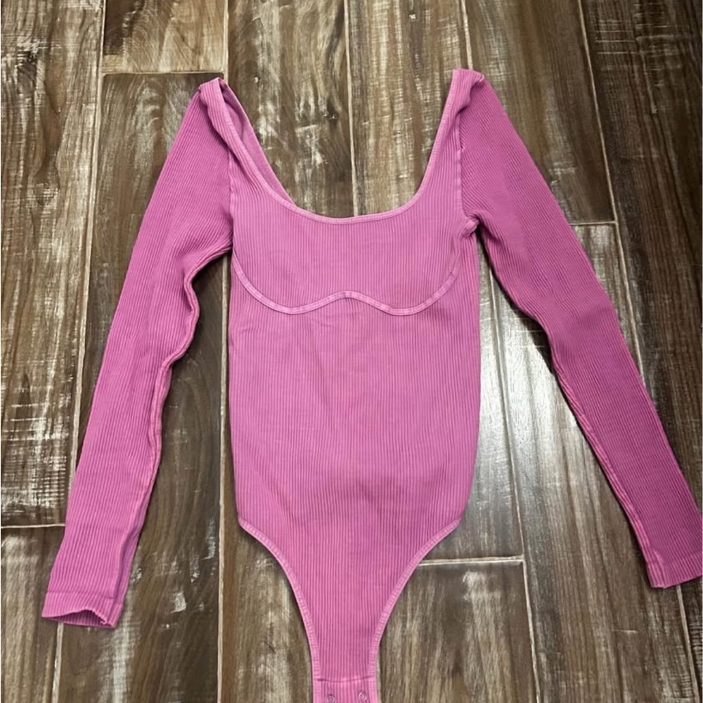 Free People Ribbed Pink Kids Bodysuit